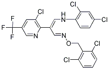 2-[3-CHLORO-5-(TRIFLUOROMETHYL)-2-PYRIDINYL]-3-(2,4-DICHLOROANILINO)ACRYLALDEHYDE O-(2,6-DICHLOROBENZYL)OXIME Struktur