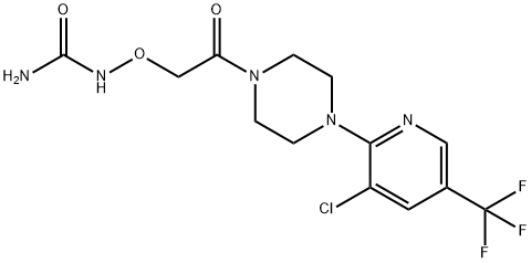 N-(2-(4-[3-CHLORO-5-(TRIFLUOROMETHYL)-2-PYRIDINYL]PIPERAZINO)-2-OXOETHOXY)UREA Struktur