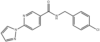 N-(4-CHLOROBENZYL)-6-(1H-PYRAZOL-1-YL)NICOTINAMIDE Struktur