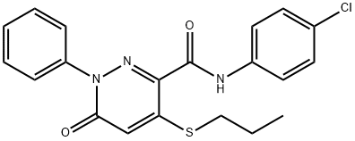 N-(4-CHLOROPHENYL)-6-OXO-1-PHENYL-4-(PROPYLSULFANYL)-1,6-DIHYDRO-3-PYRIDAZINECARBOXAMIDE Struktur