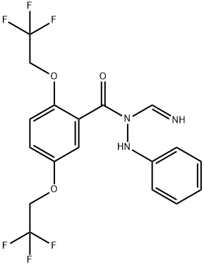 N-[2,5-BIS(2,2,2-TRIFLUOROETHOXY)BENZOYL]-N'-PHENYLHYDRAZONOFORMAMIDE Structure