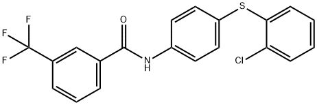 N-(4-[(2-CHLOROPHENYL)SULFANYL]PHENYL)-3-(TRIFLUOROMETHYL)BENZENECARBOXAMIDE Struktur