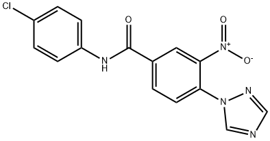 N-(4-CHLOROPHENYL)-3-NITRO-4-(1H-1,2,4-TRIAZOL-1-YL)BENZENECARBOXAMIDE Struktur