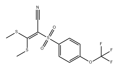 3,3-DIMETHYLTHIO-2-((4-(TRIFLUOROMETHOXY)PHENYL)SULFONYL)PROP-2-ENENITRILE Struktur