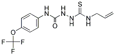 (2-((PROP-2-ENYLAMINO)THIOXOMETHYL)HYDRAZINO)-N-(4-(TRIFLUOROMETHOXY)PHENYL)FORMAMIDE Struktur