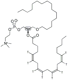 PHOSPHATIDYLCHOLINE, L-ALPHA-1-O HEXADECYL-1-2-ARACHIDONYL, [ARACHIDONYL-5,6,8,9,11,12,14,15-3H(N)] Struktur