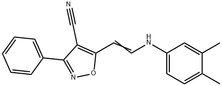 5-[2-(3,4-DIMETHYLANILINO)VINYL]-3-PHENYL-4-ISOXAZOLECARBONITRILE Struktur