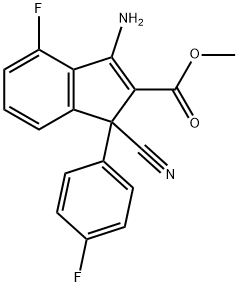 METHYL 3-AMINO-1-CYANO-4-FLUORO-1-(4-FLUOROPHENYL)-1H-INDENE-2-CARBOXYLATE Struktur