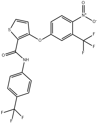 3-[4-NITRO-3-(TRIFLUOROMETHYL)PHENOXY]-N-[4-(TRIFLUOROMETHYL)PHENYL]-2-THIOPHENECARBOXAMIDE Struktur