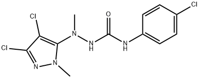 N-(4-CHLOROPHENYL)-2-(3,4-DICHLORO-1-METHYL-1H-PYRAZOL-5-YL)-2-METHYL-1-HYDRAZINECARBOXAMIDE Structure