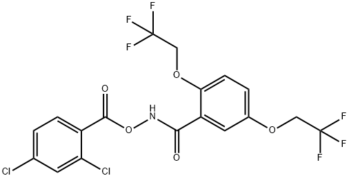 N-[(2,4-DICHLOROBENZOYL)OXY]-2,5-BIS(2,2,2-TRIFLUOROETHOXY)BENZENECARBOXAMIDE Struktur