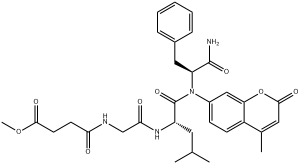 MEOSUC-GLY-LEU-PHE-AMC Struktur