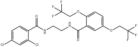 N-(2-[(2,4-DICHLOROBENZOYL)AMINO]ETHYL)-2,5-BIS(2,2,2-TRIFLUOROETHOXY)BENZENECARBOXAMIDE Struktur