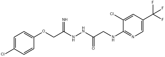 N'-[2-(4-CHLOROPHENOXY)ETHANIMIDOYL]-2-([3-CHLORO-5-(TRIFLUOROMETHYL)-2-PYRIDINYL]AMINO)ACETOHYDRAZIDE Struktur