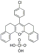 7-(4-CHLOROPHENYL)-5H,6H,8H,9H-DIBENZO[C,H]XANTHENIUM DIHYDROXY(OXO)-LAMBDA5-CLORANOLATE Struktur