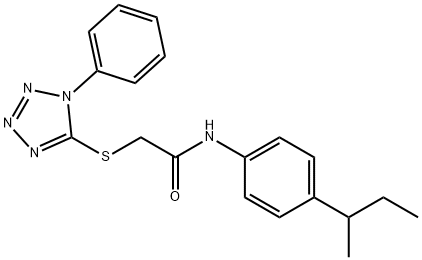 N-[4-(SEC-BUTYL)PHENYL]-2-[(1-PHENYL-1H-1,2,3,4-TETRAAZOL-5-YL)SULFANYL]ACETAMIDE Struktur