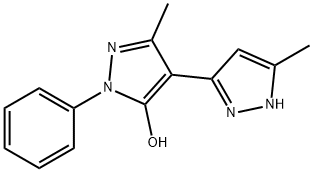 1-PHENYL-1'H-3,3'-DIMETHYL-5-DIMETHYL-5-HYDROXY[4,5']-BIPYRAZOL Struktur