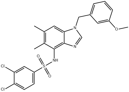 3,4-DICHLORO-N-[1-(3-METHOXYBENZYL)-5,6-DIMETHYL-1H-1,3-BENZIMIDAZOL-4-YL]BENZENESULFONAMIDE Struktur