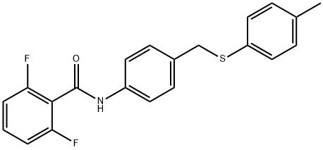 2,6-DIFLUORO-N-(4-([(4-METHYLPHENYL)SULFANYL]METHYL)PHENYL)BENZENECARBOXAMIDE Struktur