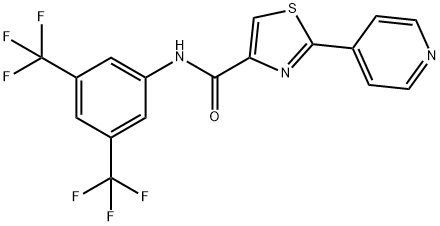 N-[3,5-BIS(TRIFLUOROMETHYL)PHENYL]-2-(4-PYRIDINYL)-1,3-THIAZOLE-4-CARBOXAMIDE Struktur