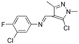 N1-[(5-CHLORO-1,3-DIMETHYL-1H-PYRAZOL-4-YL)METHYLIDENE]-3-CHLORO-4-FLUOROANILINE Struktur