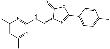 4-([(4,6-DIMETHYL-2-PYRIMIDINYL)AMINO]METHYLENE)-2-(4-METHYLPHENYL)-1,3-OXAZOL-5(4H)-ONE Struktur