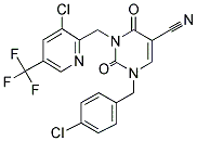 1-(4-CHLOROBENZYL)-3-([3-CHLORO-5-(TRIFLUOROMETHYL)-2-PYRIDINYL]METHYL)-2,4-DIOXO-1,2,3,4-TETRAHYDRO-5-PYRIMIDINECARBONITRILE Struktur