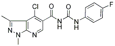 N-[(4-CHLORO-1,3-DIMETHYL-1H-PYRAZOLO[3,4-B]PYRIDIN-5-YL)CARBONYL]-N'-(4-FLUOROPHENYL)UREA Struktur