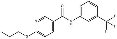 6-(PROPYLSULFANYL)-N-[3-(TRIFLUOROMETHYL)PHENYL]NICOTINAMIDE Struktur