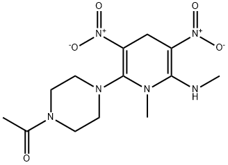 1-(4-[1-METHYL-6-(METHYLAMINO)-3,5-DINITRO-1,4-DIHYDRO-2-PYRIDINYL]PIPERAZINO)-1-ETHANONE Struktur