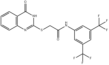 N-(3,5-BIS(TRIFLUOROMETHYL)PHENYL)-2-(4-OXO(3-HYDROQUINAZOLIN-2-YLTHIO))ETHANAMIDE Struktur