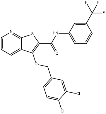 3-[(3,4-DICHLOROBENZYL)OXY]-N-[3-(TRIFLUOROMETHYL)PHENYL]THIENO[2,3-B]PYRIDINE-2-CARBOXAMIDE Struktur