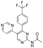 N-[5-(PYRIMIDIN-4-YL)-4-[4-(TRIFLUOROMETHYL)PHENYL]PYRIMIDIN-2-YL]ACETAMIDE Struktur