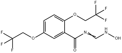 N-[(HYDROXYIMINO)METHYL]-2,5-BIS(2,2,2-TRIFLUOROETHOXY)BENZENECARBOXAMIDE Structure