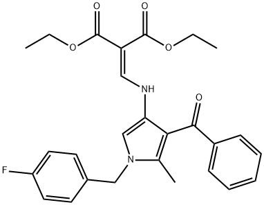 DIETHYL 2-(([4-BENZOYL-1-(4-FLUOROBENZYL)-5-METHYL-1H-PYRROL-3-YL]AMINO)METHYLENE)MALONATE Struktur