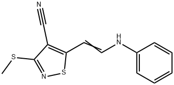 5-(2-ANILINOVINYL)-3-(METHYLSULFANYL)-4-ISOTHIAZOLECARBONITRILE Struktur