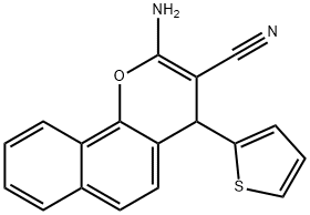 2-AMINO-4-(2-THIENYL)-4H-BENZO[H]CHROMENE-3-CARBONITRILE Struktur