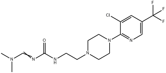 N-(2-(4-[3-CHLORO-5-(TRIFLUOROMETHYL)-2-PYRIDINYL]PIPERAZINO)ETHYL)-N'-[(DIMETHYLAMINO)METHYLENE]UREA Struktur