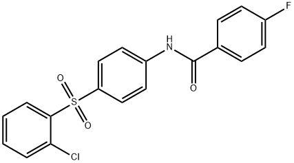 N-(4-[(2-CHLOROPHENYL)SULFONYL]PHENYL)-4-FLUOROBENZENECARBOXAMIDE Struktur