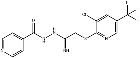 N'-(2-([3-CHLORO-5-(TRIFLUOROMETHYL)-2-PYRIDINYL]SULFANYL)ETHANIMIDOYL)ISONICOTINOHYDRAZIDE Struktur