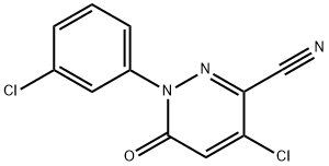 4-CHLORO-1-(3-CHLOROPHENYL)-6-OXO-1,6-DIHYDRO-3-PYRIDAZINECARBONITRILE Struktur