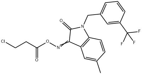 3-([(3-CHLOROPROPANOYL)OXY]IMINO)-5-METHYL-1-[3-(TRIFLUOROMETHYL)BENZYL]-1,3-DIHYDRO-2H-INDOL-2-ONE Structure