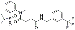 7-(DIMETHYLAMINOSULPHONYL)-2,3-DIHYDRO-C-OXO-N-[3-(TRIFLUOROMETHYL)BENZYL]-(1H)-INDOLEBUTANAMIDE Struktur