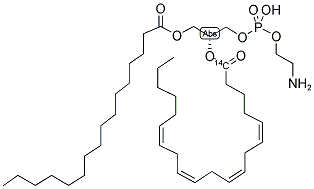 PHOSPHATIDYLETHANOLAMINE, L-ALPHA-1-PALMITOYL, 2-ARACHIDONYL, [ARACHIDONYL-1-14C] Struktur