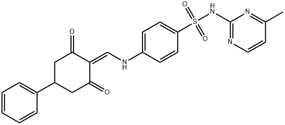 2-(((4-(((4-METHYLPYRIMIDIN-2-YL)AMINO)SULFONYL)PHENYL)AMINO)METHYLENE)-5-PHENYLCYCLOHEXANE-1,3-DIONE Struktur