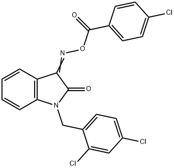 3-([(4-CHLOROBENZOYL)OXY]IMINO)-1-(2,4-DICHLOROBENZYL)-1,3-DIHYDRO-2H-INDOL-2-ONE Struktur