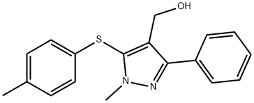 (1-METHYL-5-[(4-METHYLPHENYL)SULFANYL]-3-PHENYL-1H-PYRAZOL-4-YL)METHANOL Struktur