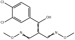 2-[(3,4-DICHLOROPHENYL)(HYDROXY)METHYLENE]MALONALDEHYDE BIS(O-METHYLOXIME) Struktur