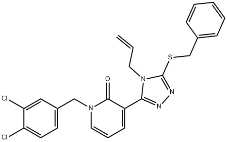 3-[4-ALLYL-5-(BENZYLSULFANYL)-4H-1,2,4-TRIAZOL-3-YL]-1-(3,4-DICHLOROBENZYL)-2(1H)-PYRIDINONE Struktur