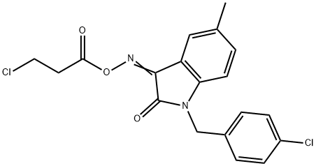 1-(4-CHLOROBENZYL)-3-([(3-CHLOROPROPANOYL)OXY]IMINO)-5-METHYL-1,3-DIHYDRO-2H-INDOL-2-ONE Structure